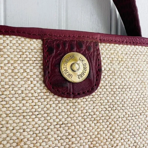 Sharif Canvas & Crocodile Leather Crossbody Bag With Lion Head Accent - Picture 6 of 13